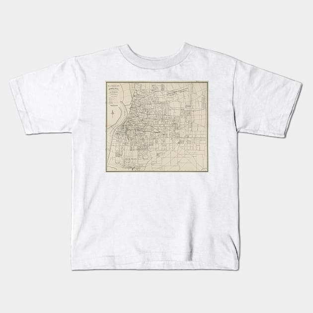 Vintage Map of Memphis Tennessee (1911) Kids T-Shirt by Bravuramedia